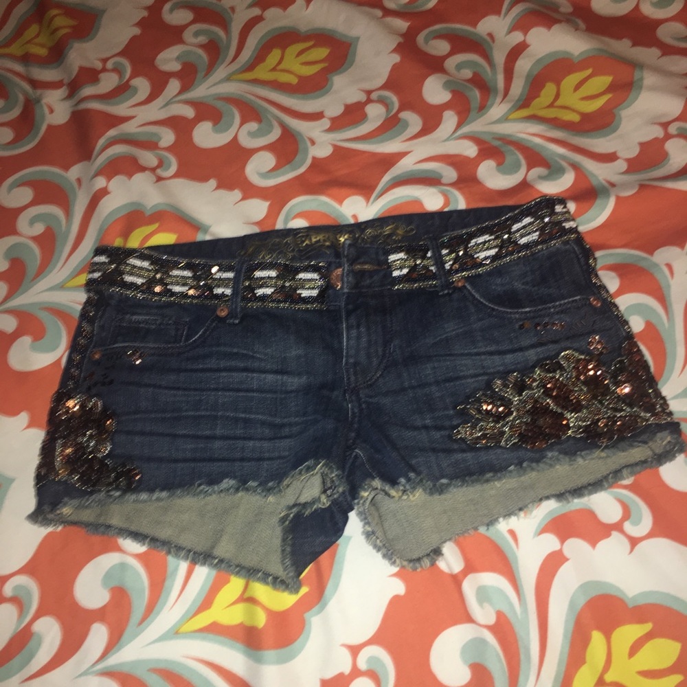 Express bedazzled shorts